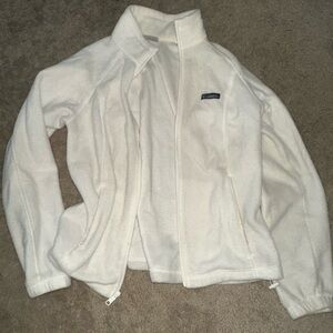 White Fleece Zip-Up Jacket